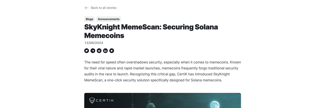 Solana & CertiK partnership announcement