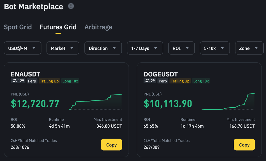 Trading Bot Marketplace for crypto trading bots 
