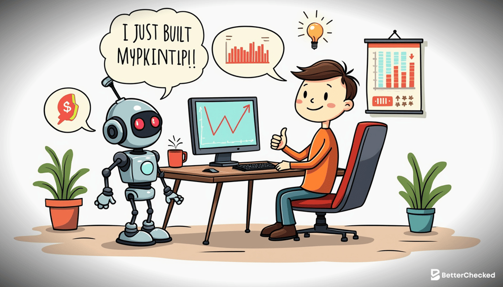 “Simple drawing depicting the process of creating a bot using Trality's tools”